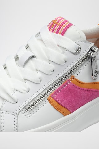 Sneakers in pelle - Bianco e arancione