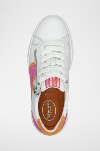 Sneakers in pelle - Bianco e arancione