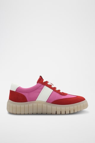 Baskets en cuir - Rouge et rose