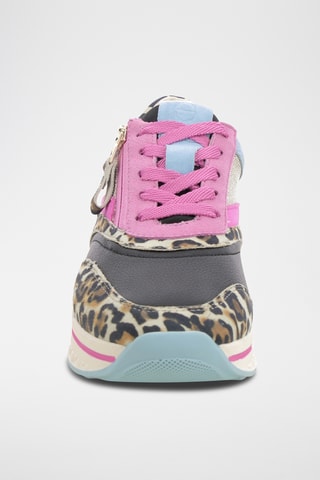 Baskets plateformes en cuir - Multicolore
