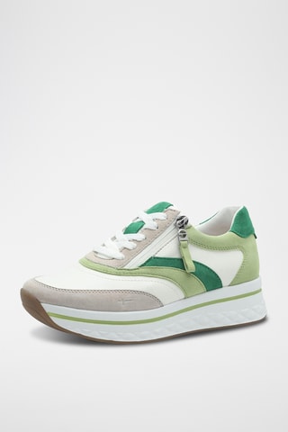 Baskets plateformes en cuir - Vert