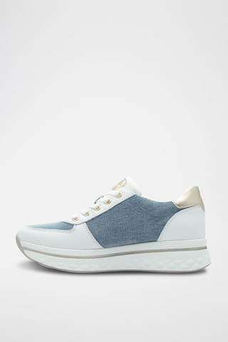 Baskets plateformes en cuir - Bleu