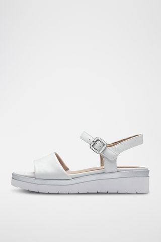 Sandales compensées en cuir - Blanc