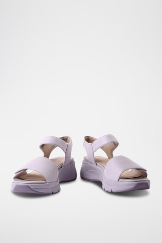 Sandales compensées en cuir - Violet
