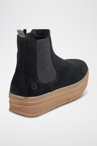 Stivaletti Beatles platform in pelle scamosciata - Nero