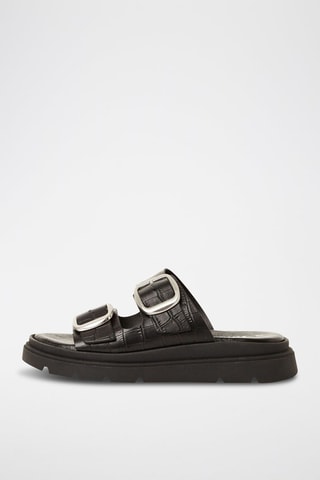 Mules en cuir - Noir