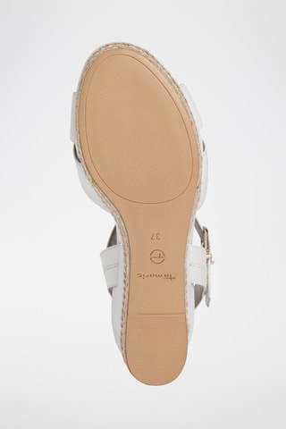 Sandali con zeppa in pelle - Bianco