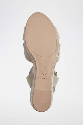 Sandali con zeppa in pelle - Dorato