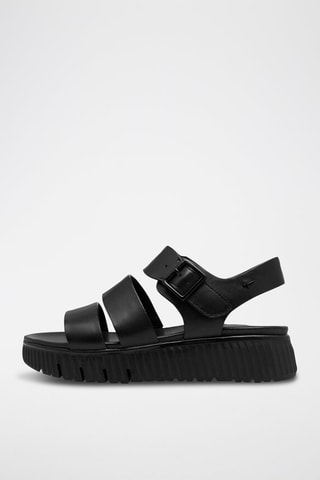 Sandali platform in pelle - Nero