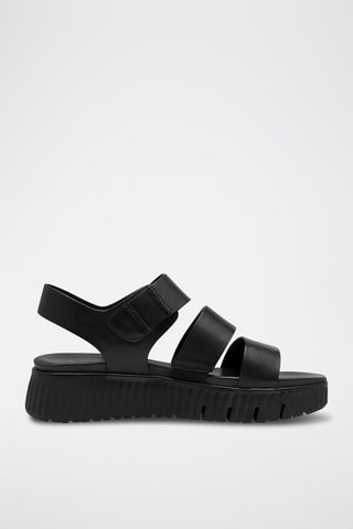 Sandali platform in pelle - Nero