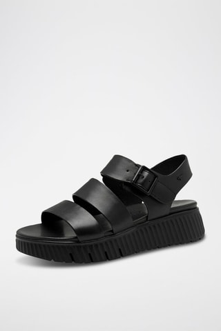 Sandali platform in pelle - Nero