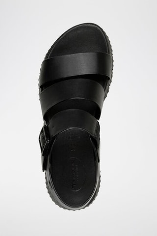 Sandali platform in pelle - Nero