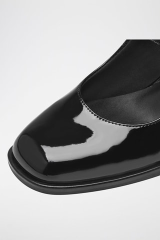 Babies à talons en cuir verni - Noir