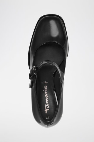 Babies à talons en cuir verni - Noir