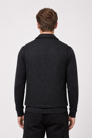 Mouwloos Wollen Gilet - Zwart