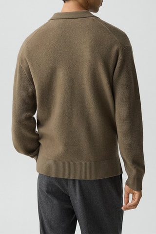 Pull relaxed en laine mérinos Boiled - Kaki