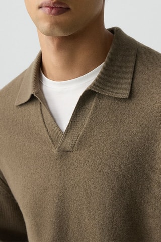 Pull relaxed en laine mérinos Boiled - Kaki