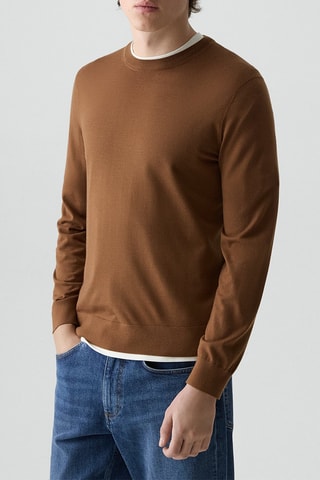Pull en laine mérinos Regal - Marron