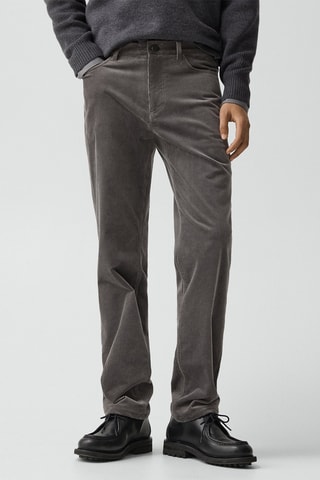 Pantalon en velours côtelé biologique - Gris carbone