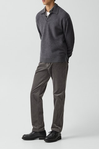 Pantalon en velours côtelé biologique - Gris carbone