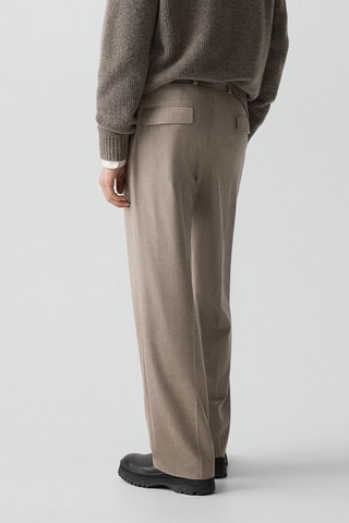 Pantalon relaxed en cachemire Pleat - Beige