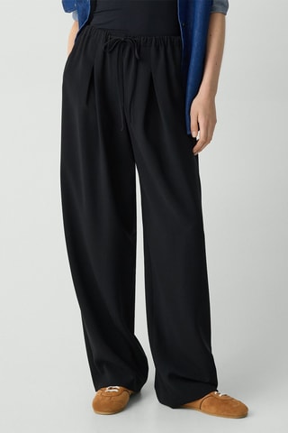 Pantalon wide legs Pleated - Noir