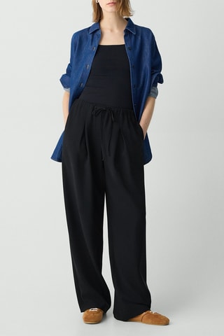 Pantalon wide legs Pleated - Noir