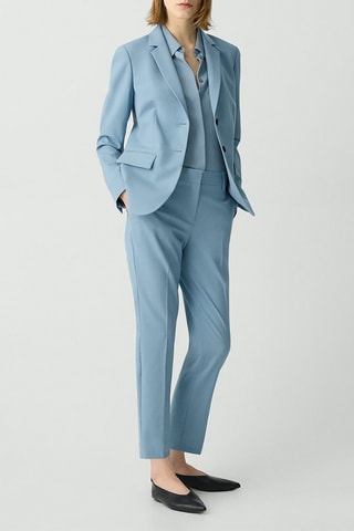 Pantalon droit en laine Treeca - Ciel
