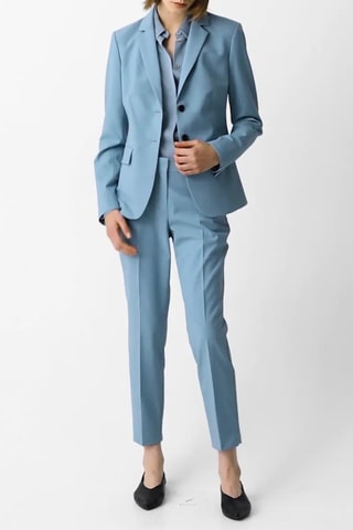 Pantalon droit en laine Treeca - Ciel