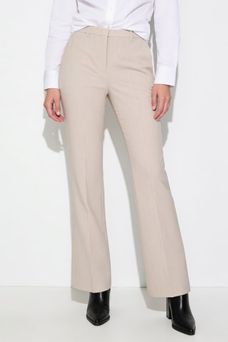 Pantalon flare en laine - Beige chiné