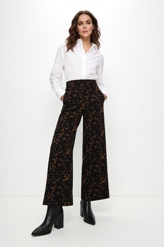 Pantalon taille haute - Marron foncé et noir