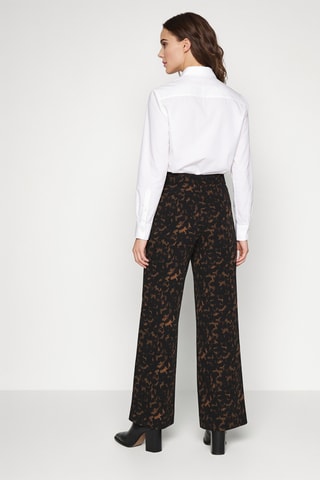Pantalon taille haute - Marron foncé et noir