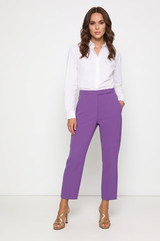 Pantalon slim taille haute - Violet