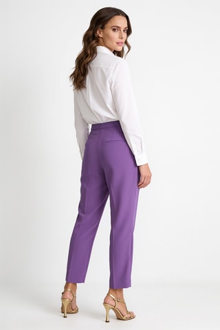 Pantalon slim taille haute - Violet