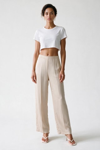 Broek Wide Legs - Beige - Theory