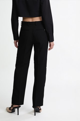 Pantalon en laine vierge Curve Car - Noir