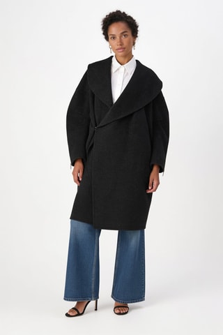 Manteau en laine Apex Cocoon - Noir
