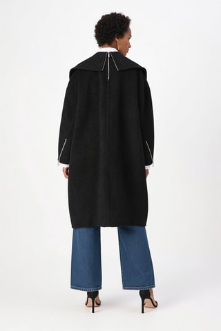 Manteau en laine Apex Cocoon - Noir