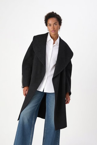 Manteau en laine Apex Cocoon - Noir
