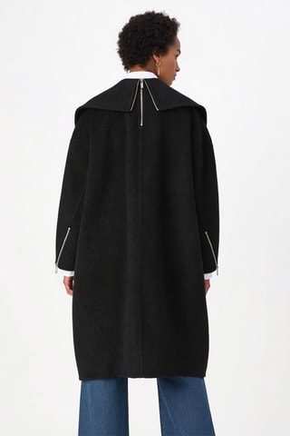 Manteau en laine Apex Cocoon - Noir