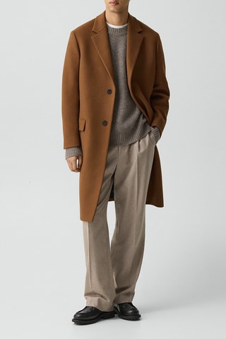Manteau en laine Melton - Camel