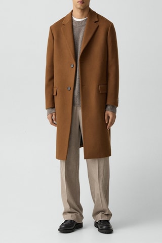 Manteau en laine Melton - Camel