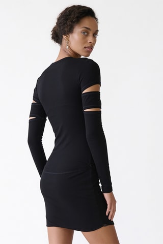 Robe fourreau slash - Noir