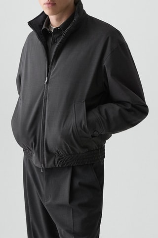 Blouson réversible en laine Motion - Gris foncé