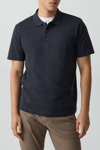 Polo en coton - Bron - Bleu marine
