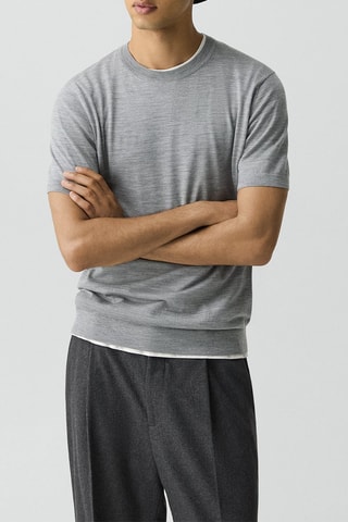 T-shirt en laine mérinos Soris - Gris clair