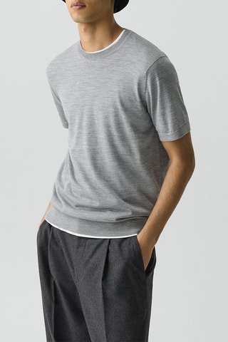 T-shirt en laine mérinos Soris - Gris clair