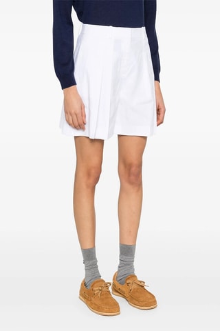 Short relaxed en lin Pleated - Blanc