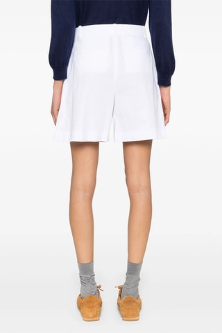 Short relaxed en lin Pleated - Blanc
