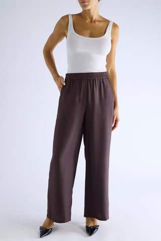Pantalon en soie - Marron foncé